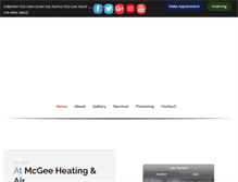 Tablet Screenshot of mcgeehvac.com
